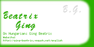 beatrix ging business card